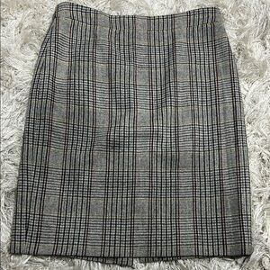 J.Crew Plaid Black and Gray Pencil Skirt for Work Size 4